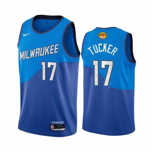 Milwaukee Bucks #17 P. J. Tucker Youth 2021 Finals Bound City Edition Jersey Blue Youth