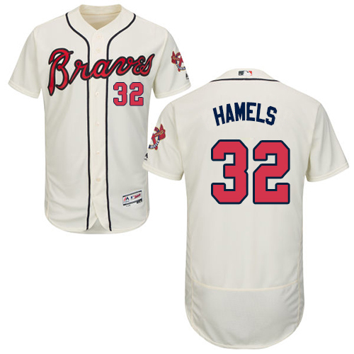 Atlanta Braves #32 Cole Hamels Cream Flexbase Authentic Collection Stitched Jersey Men's