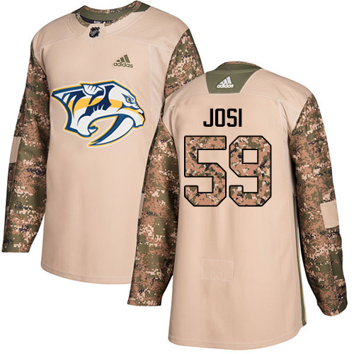 Adidas Nashville Predators #59 Roman Josi Camo Authentic 2017 Veterans Day Stitched Jersey Men's