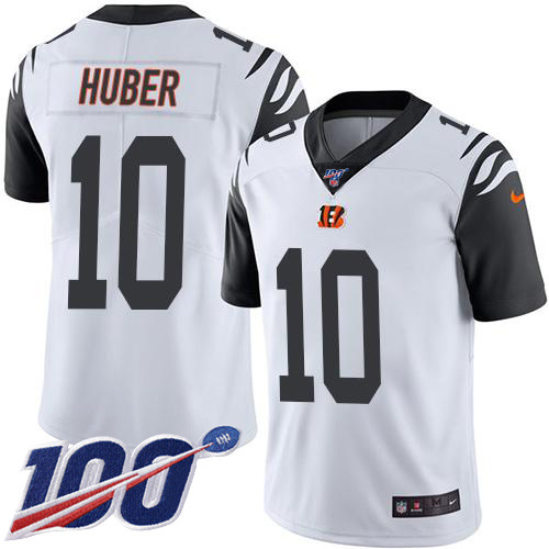 Cincinnati Bengals #10 Kevin Huber White Men's Stitched Limited Rush 100th Season Jersey Men's