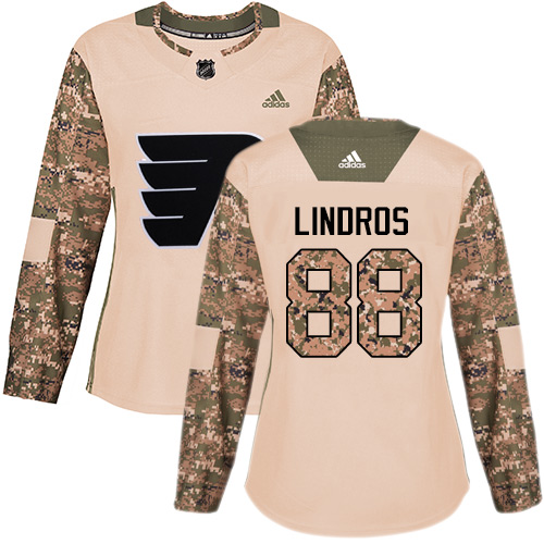 Adidas Philadelphia Flyers #88 Eric Lindros Camo Authentic 2017 Veterans Day Women's Stitched Jersey Womens