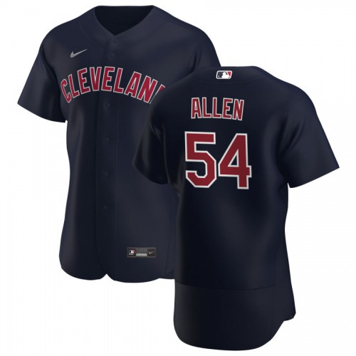 Cleveland Guardians #54 Logan Allen Men's Navy Alternate 2020 Authentic Player Jersey Men's