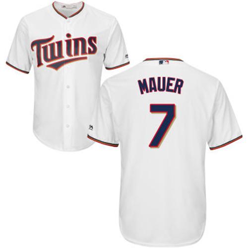 Minnesota Twins #7 Joe Mauer White Cool Base Stitched Youth Jersey Youth