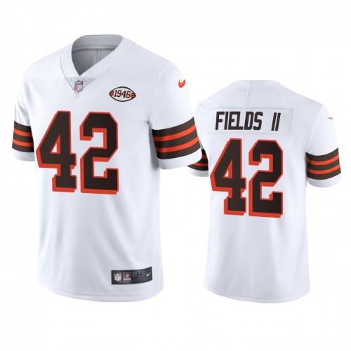 Cleveland Cleveland Browns #42 Tony Fields II 1946 Collection Alternate Vapor Limited Jersey - White Men's