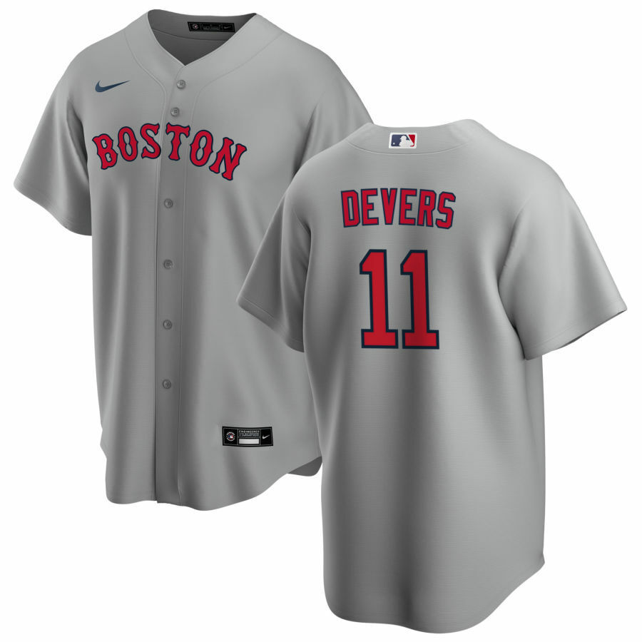 Men's Youth Women's Boston Red Sox #11 Rafael Devers Cool Base Road Jersey - Gray