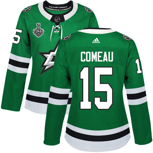 Adidas Dallas Stars #15 Blake Comeau Green Home Authentic Women's 2020 Stanley Cup Final Stitched Jersey Womens