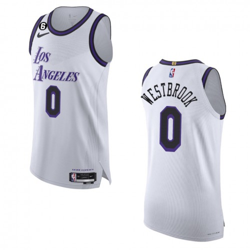 Los Angeles Los Angeles Lakers #0 Russell Westbrook White 2022-23 Authentic Jersey - City Edition Mens