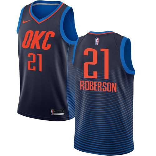 Oklahoma City Thunder #21 Andre Roberson Navy Blue Youth Swingman Statement Edition Jersey Youth