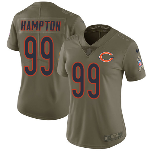 Chicago Bears #99 Dan Hampton Olive Women's Stitched Limited 2017 Salute to Service Jersey Womens