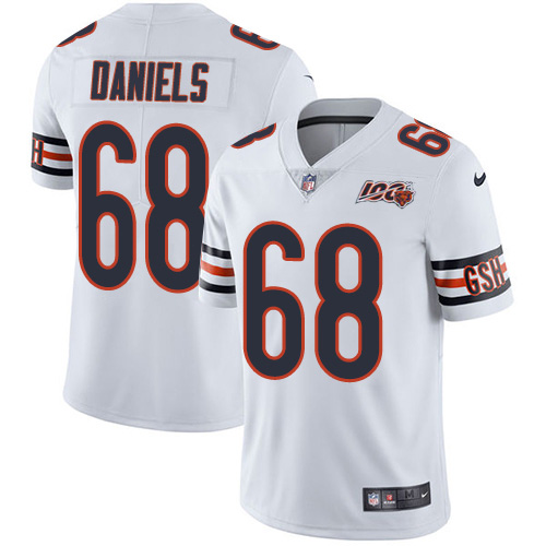 Chicago Bears #68 James Daniels White Men's 100th Season Stitched Vapor Untouchable Limited Jersey Men's
