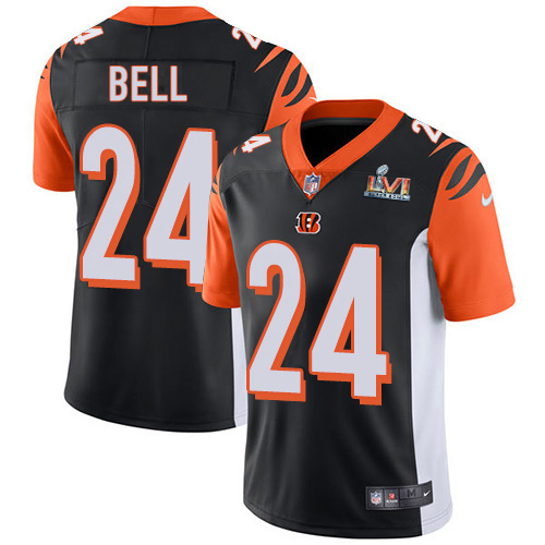 Cincinnati Bengals #24 Vonn Bell Black Team Color Super Bowl LVI Patch Men's Stitched Vapor Untouchable Limited Jersey Men's