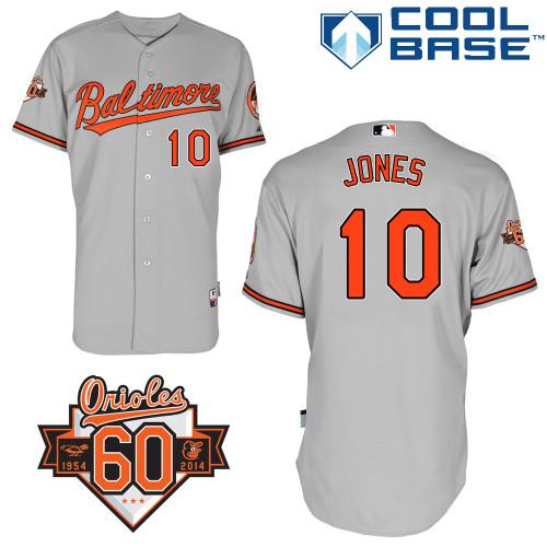 Baltimore Orioles #10 Adam Jones Grey Cool Base Stitched Jersey Men's