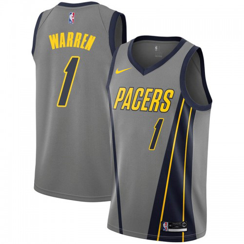 Indiana Pacers #1 TJ Warren Gray Womens Swingman City Edition 2018/19 Jersey Womens