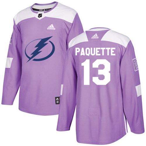 Adidas Tampa Bay Lightning #13 Cedric Paquette Purple Authentic Fights Cancer Youth Stitched Jersey Youth