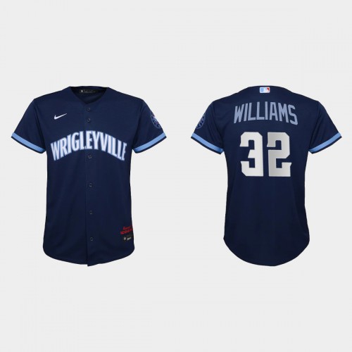 Chicago Chicago Cubs #32 Trevor Williams Youth 2021 City Connect Navy Jersey Youth