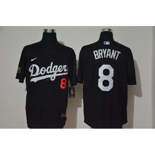 Los Angeles Los Angeles Dodgers #8 Kobe Bryant Men??s Black Cool Base Jersey Men's