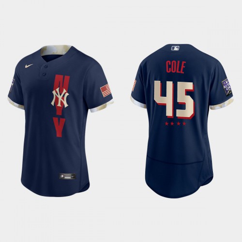 New York New York Yankees #45 Gerrit Cole 2021 All Star Game Authentic Navy Jersey Men's