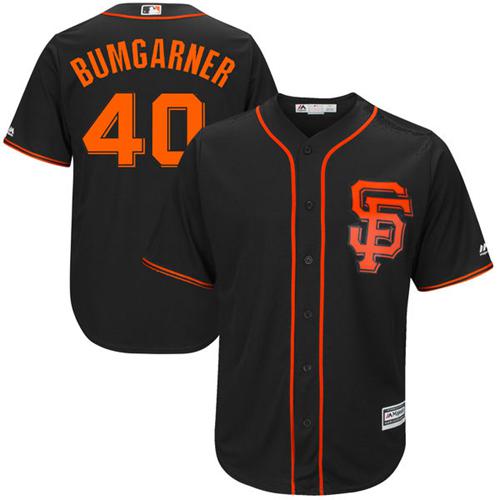 San Francisco Giants #40 Madison Bumgarner Black Alternate Stitched Youth Jersey Youth