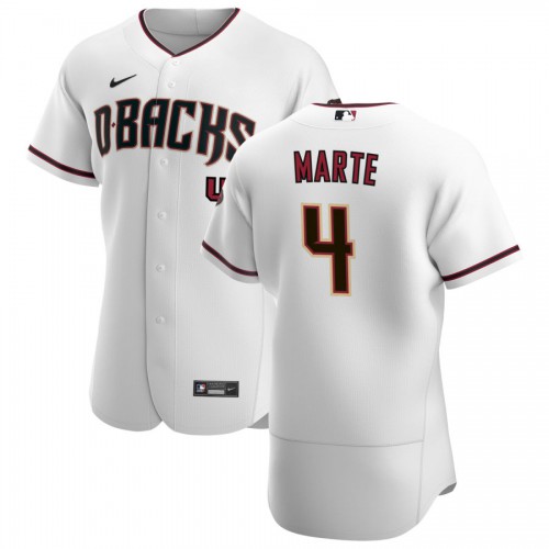 Arizona Arizona Diamondbacks #4 Ketel Marte Men's White Crimson Authentic Home Team Jersey Men's