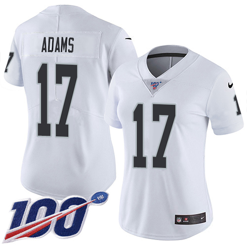 Raiders #17 Davante Adams White Women's Stitched 100th Season Vapor Untouchable Limited Jersey