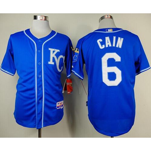 Kansas City Royals #6 Lorenzo Cain Light Blue Alternate 2 Cool Base Stitched Jersey Men's