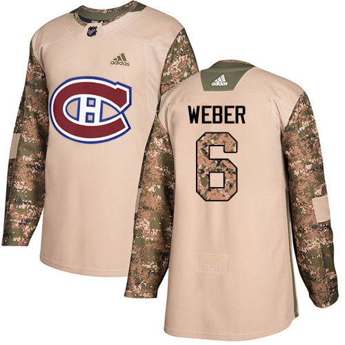 Adidas Montreal Canadiens #6 Shea Weber Camo Authentic 2017 Veterans Day Stitched Jersey Men's