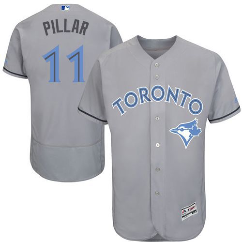Toronto Blue Jays #11 Kevin Pillar Grey Flexbase Authentic Collection Father's Day Stitched Jersey Men's