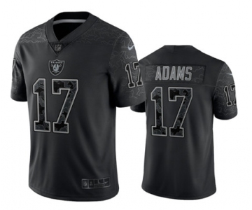 Men's Youth Women's  Las Vegas Raiders #17 Davante Adams Black Reflective Limited Stitched Football Jersey
