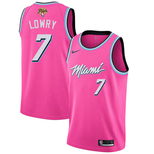 Heat #7 Kyle Lowry Pink 2023 Finals Patch Swingman Earned Edition Jersey