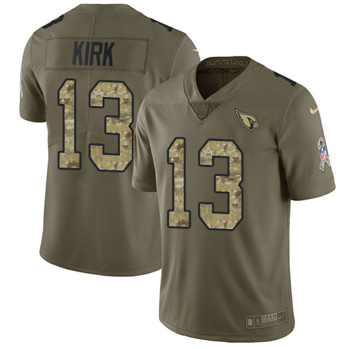 Arizona Cardinals #13 Christian Kirk Olive/Camo Youth Stitched Limited 2017 Salute to Service Jersey Youth