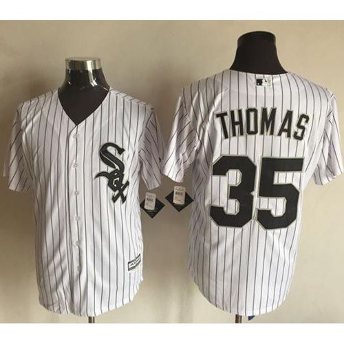 Chicago White Sox #35 Frank Thomas White(Black Strip) New Cool Base Stitched Jersey Men's