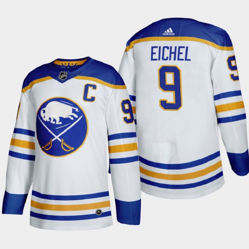 Buffalo Buffalo Sabres #9 Jack Eichel Men's Adidas 2020-21 Away Authentic Player Stitched Jersey White Men's