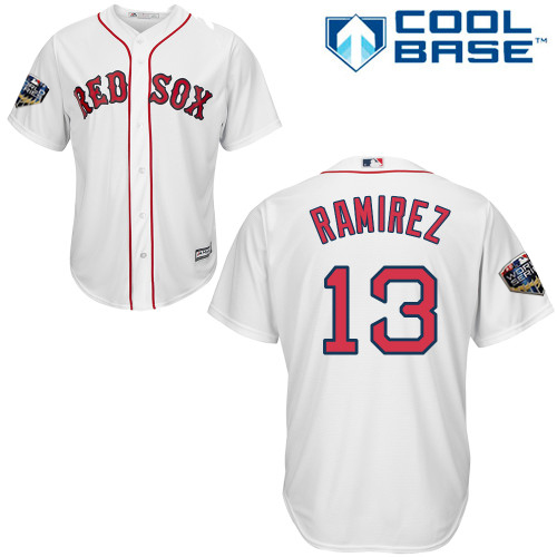 Boston Red Sox #13 Hanley Ramirez White Cool Base 2018 World Series Stitched Youth Jersey Youth