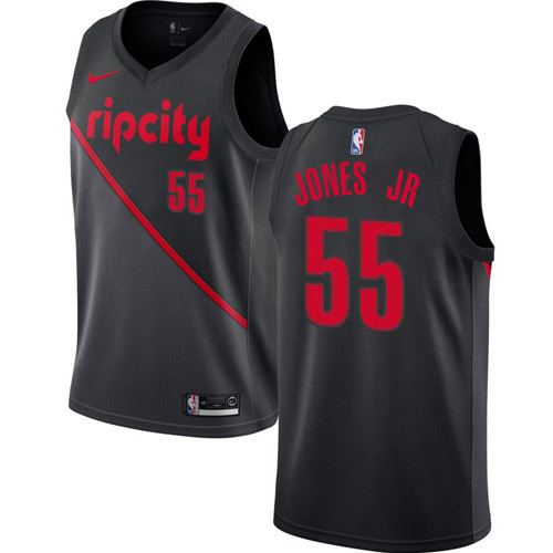 Portland Trail Blazers #55 Derrick Jones Jr Black Youth Swingman City Edition 2018/19 Jersey Youth