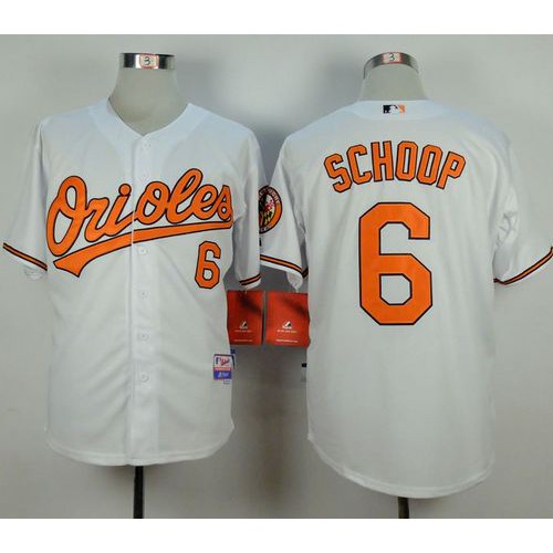 Baltimore Orioles #6 Jonathan Schoop White Cool Base Stitched Jersey Men's