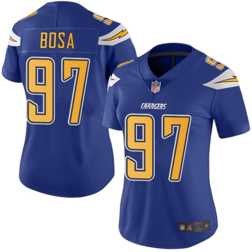 Chargers #97 Joey Bosa Electric Blue Women's Stitched Limited Rush Jersey