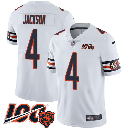 Bears #4 Eddie Jackson White Alternate Youth Stitched Vapor Untouchable Limited 100th Season Jersey