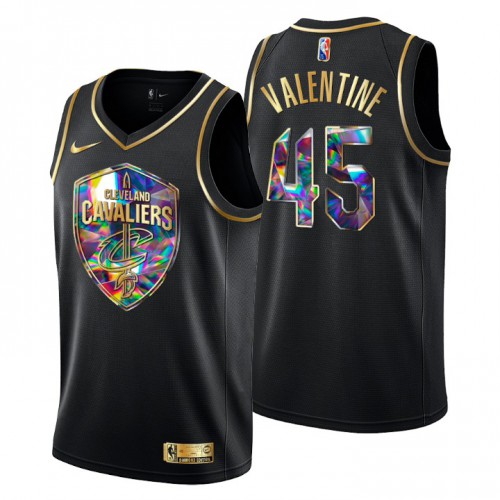 Cleveland Cleveland Cavaliers #45 Denzel Valentine Mens Golden Edition Diamond Logo 2021/22 Swingman Jersey - Black Mens