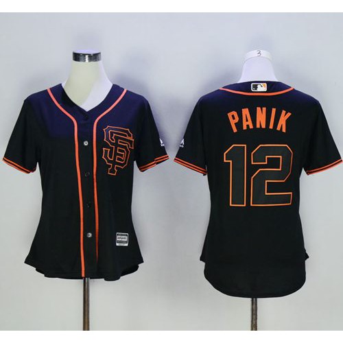San Francisco Giants #12 Joe Panik Black Alternate Women's Stitched Jersey Womens