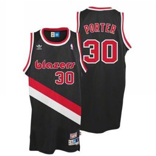 Portland Trail Blazers #30 Terry Porter Black Throwback Stitched Jersey Mens