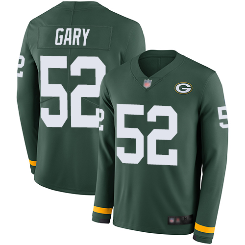Green Bay Packers #52 Rashan Gary Green Team Color Youth Stitched Limited Therma Long Sleeve Jersey Youth