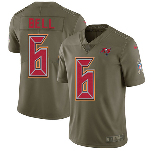 Tampa Bay Buccaneers #6 Le'Veon Bell Olive Men's Stitched Limited 2017 Salute To Service Jersey Men's