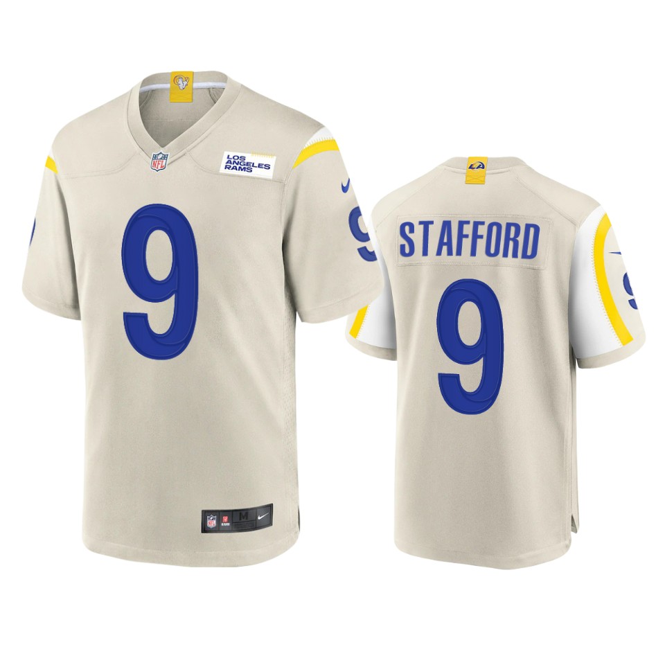 Los Angeles Rams #9 Matthew Stafford Men's Game Jersey - Bone