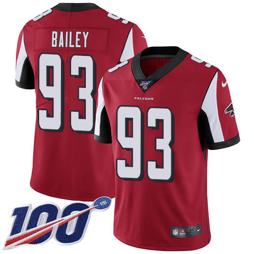 Atlanta Falcons #93 Allen Bailey Red Team Color Youth Stitched 100th Season Vapor Untouchable Limited Jersey Youth