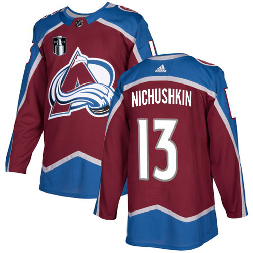 Adidas Colorado Avalanche #13 Valeri Nichushkin Burgundy Youth 2022 Stanley Cup Final Patch Home Authentic Stitched Jersey Youth