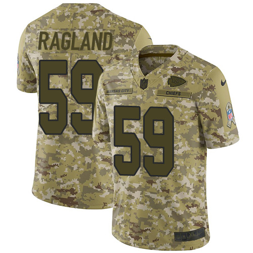 Kansas City Chiefs #59 Reggie Ragland Camo Youth Stitched Limited 2018 Salute to Service Jersey Youth