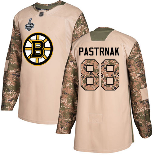 Adidas Boston Bruins #88 David Pastrnak Camo Authentic 2017 Veterans Day Stanley Cup Final Bound Stitched Jersey Men's
