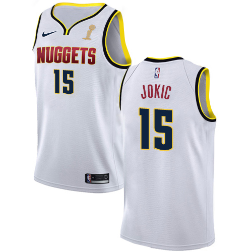 Denver Nuggets #15 Nikola Jokic White 2023 Finals Champions Swingman Association Edition Jersey