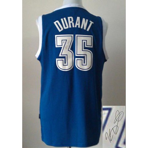 Revolution 30 Autographed Oklahoma City Thunder #35 Kevin Durant Blue Alternate Stitched Jersey Mens