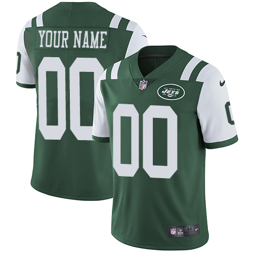 New York Jets Customized Green Team Color Stitched Vapor Untouchable Limited Youth Jersey